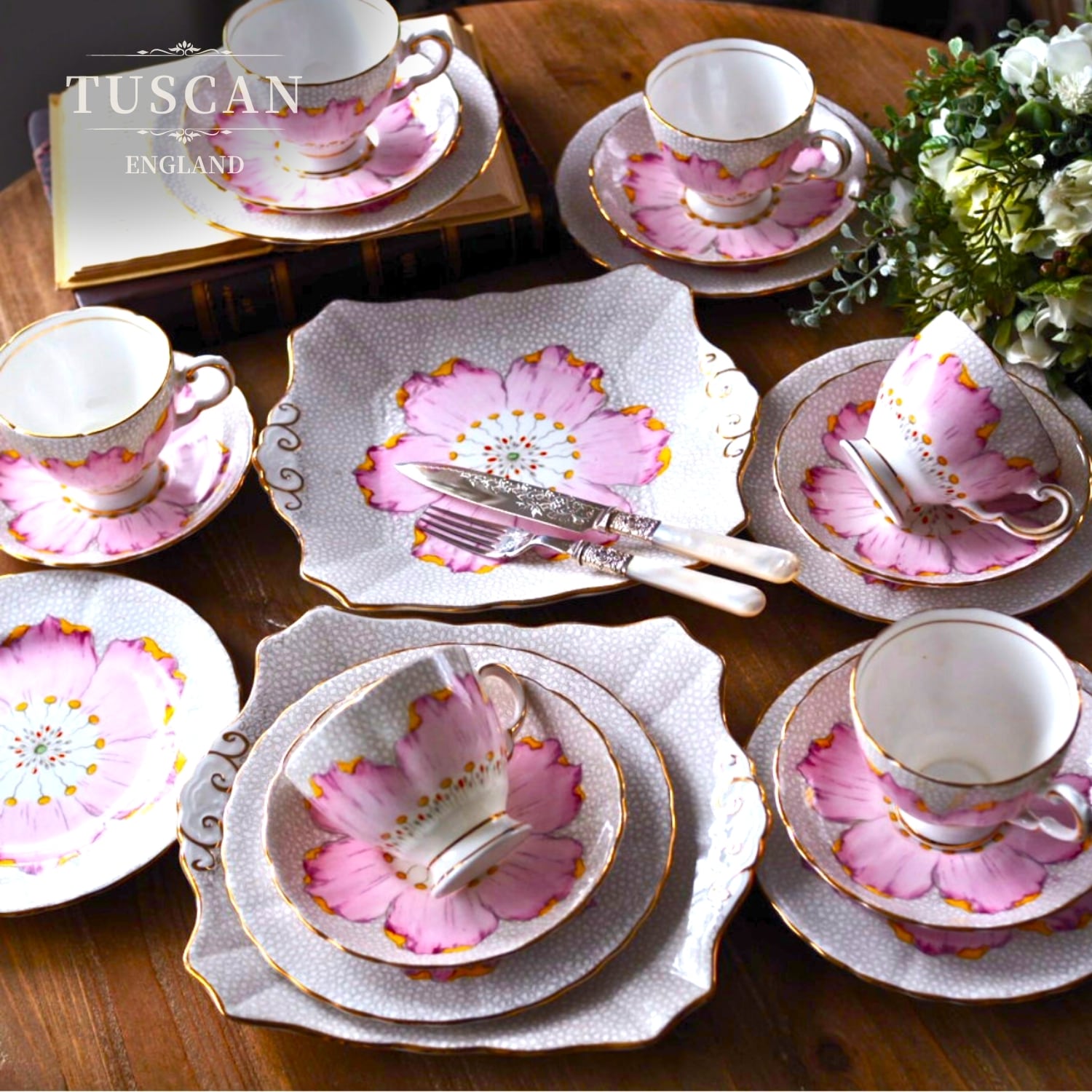 アンティークティーセット9点 ティーセット / ペア | Antique FEELPORT アンティーク食器の専門店