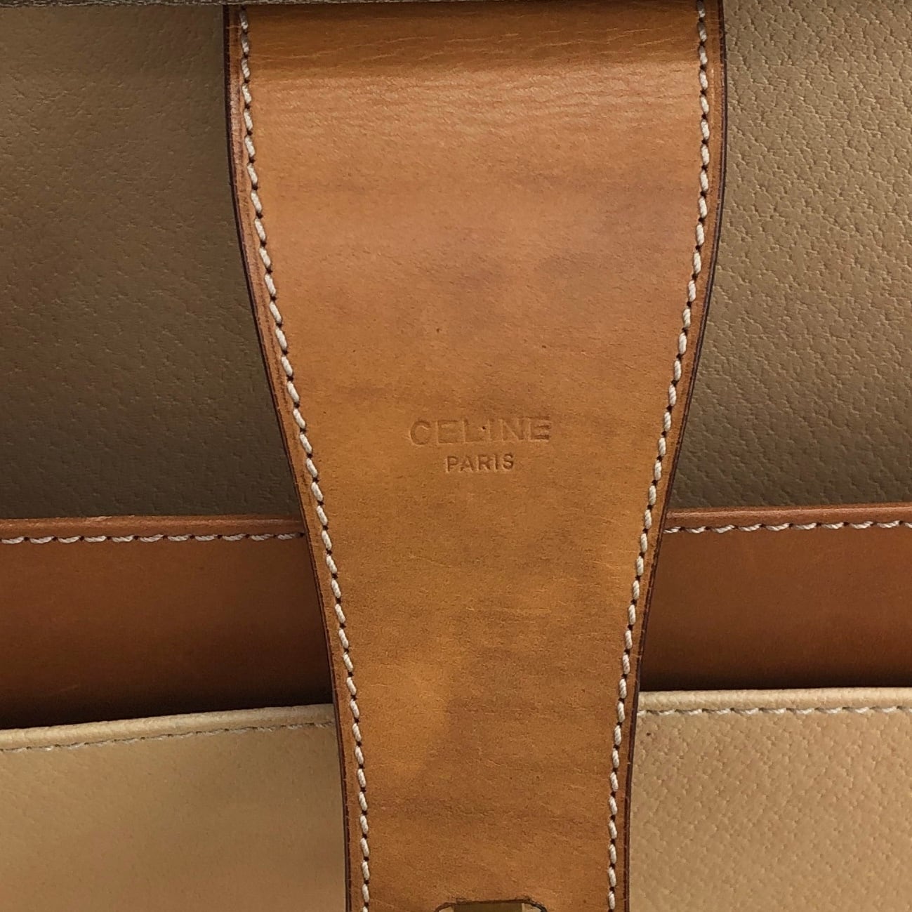 CELINE セリーヌ マカダム トランク ベージュ PVC レザー