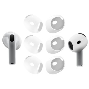 【在庫のみ】Seltureone【6個入り】AirPods 4 イヤーピース 2024 フィット感 滑り止め ソフトシリコンゴム 分離可能 Airpods 4交換用イヤーチップ （ホワイト）