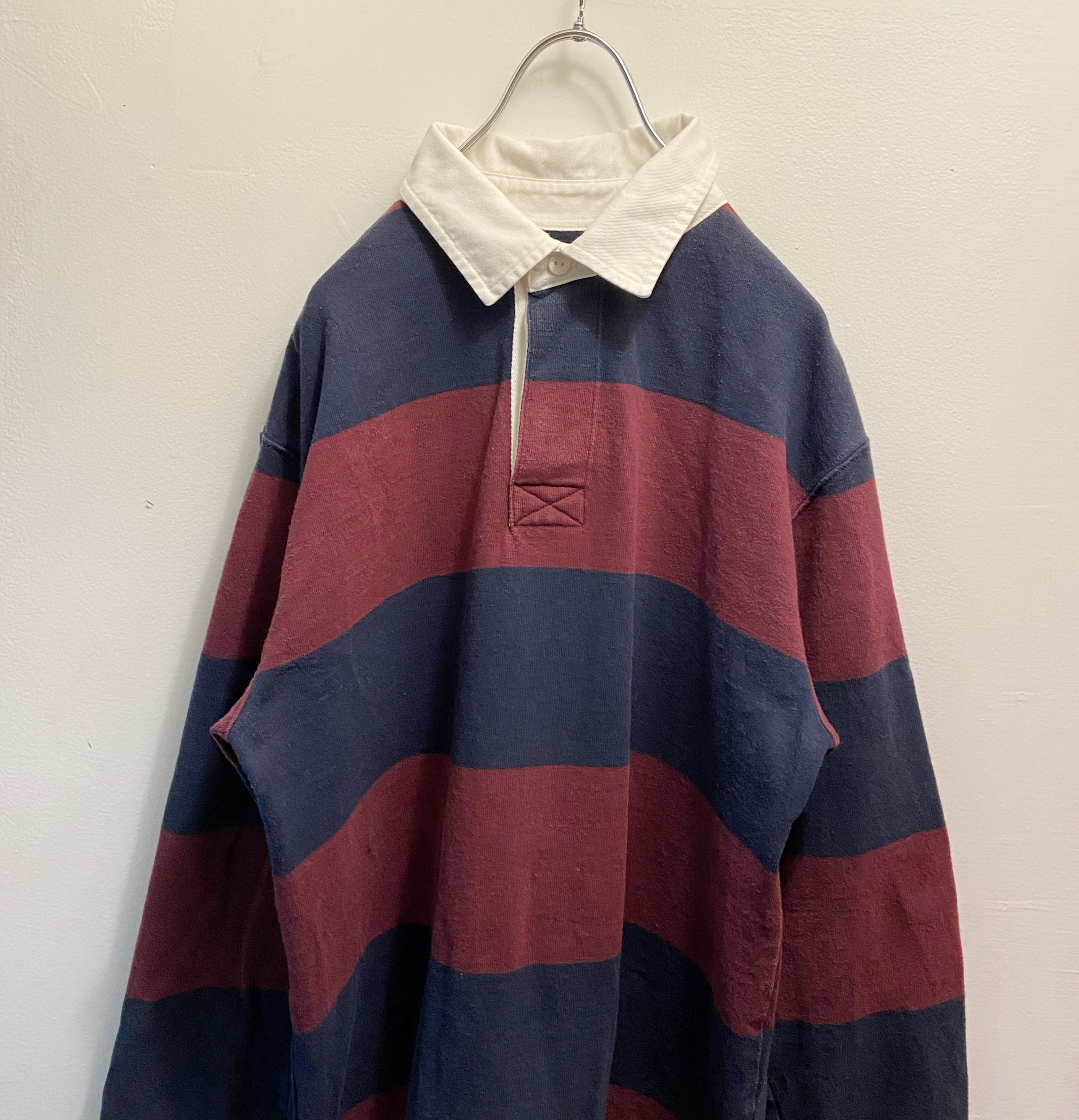 90s古着 LL.Bean/エルエルビーン ラガーシャツ 長袖ポロ ビッグシルエット
