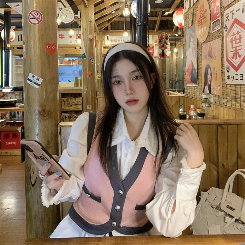 Vネックニットカーディガン ガールズファッション80513880032