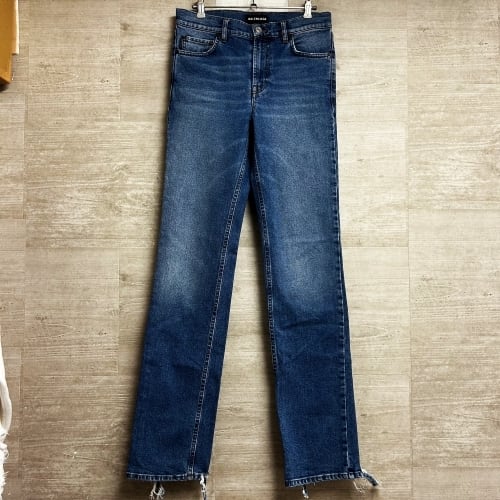 BALENCIAGA バレンシアガ 19SS Cut Off Straight Denim Pants BALENCIAGA バレンシアガ 19SS Cut Off Straight Denim Pants