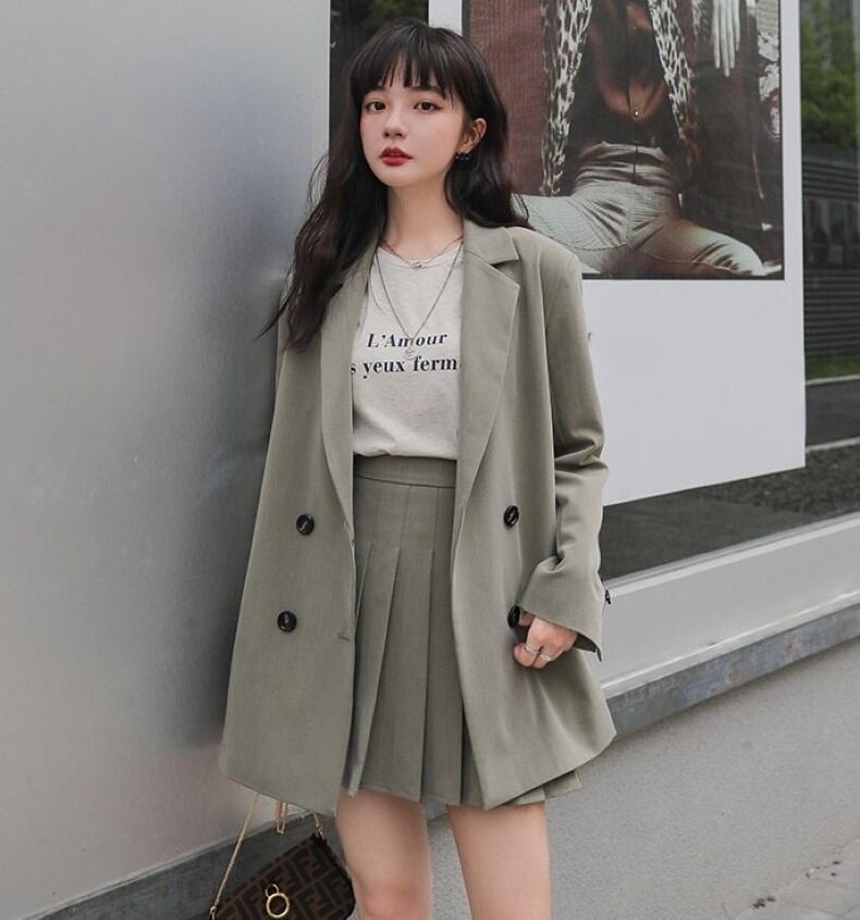 セットアップ ジャケット ミニスカート プリーツスカート ショート丈