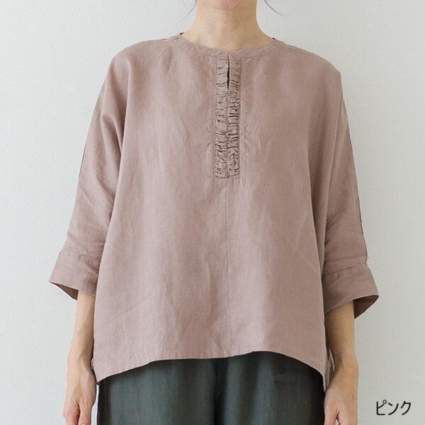 Crea delice（クレアデリス） リネン ドルマン7分袖ブラウス