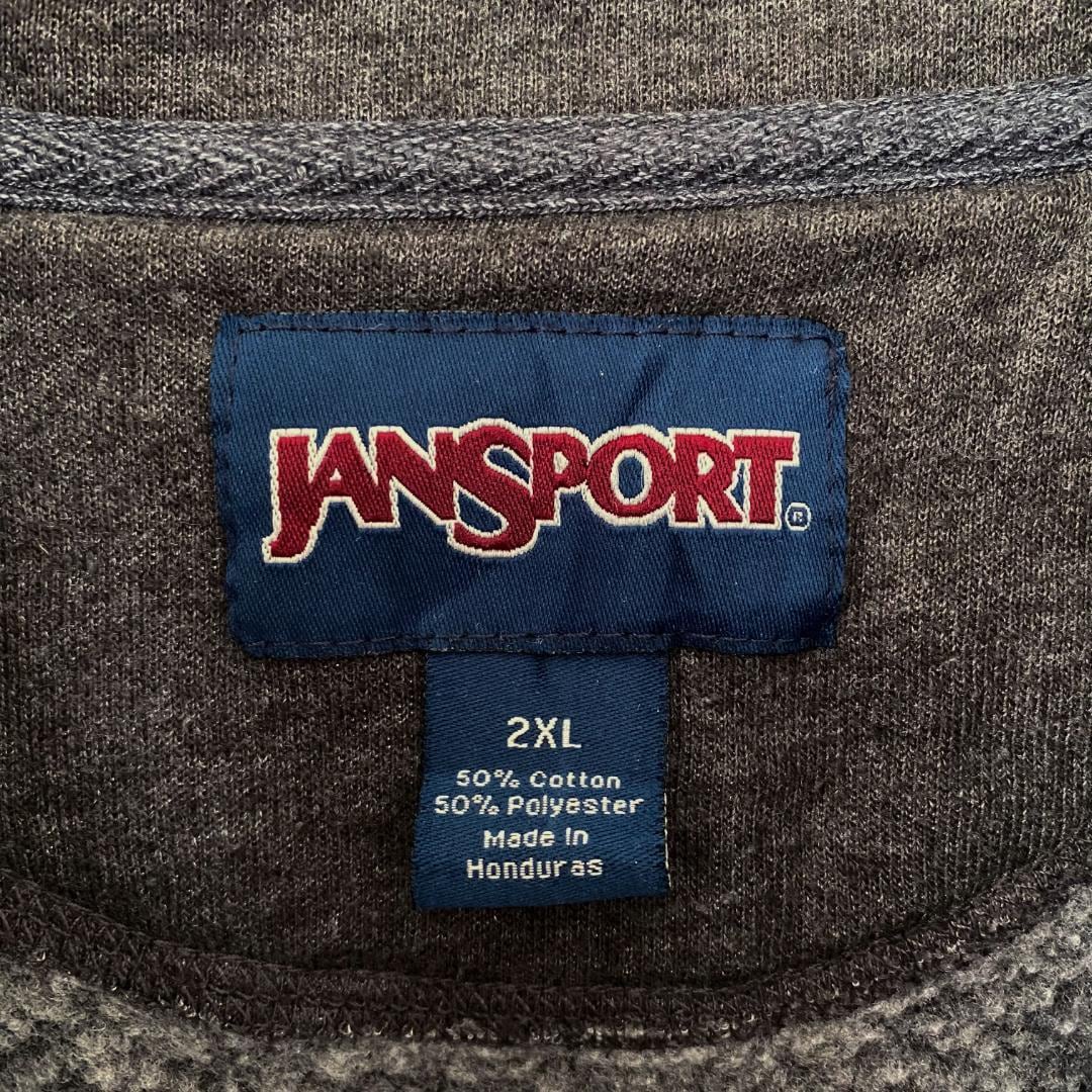 JANSPORT ハーフジッププリントスウェット XL グレー アーチロゴ | fuufu