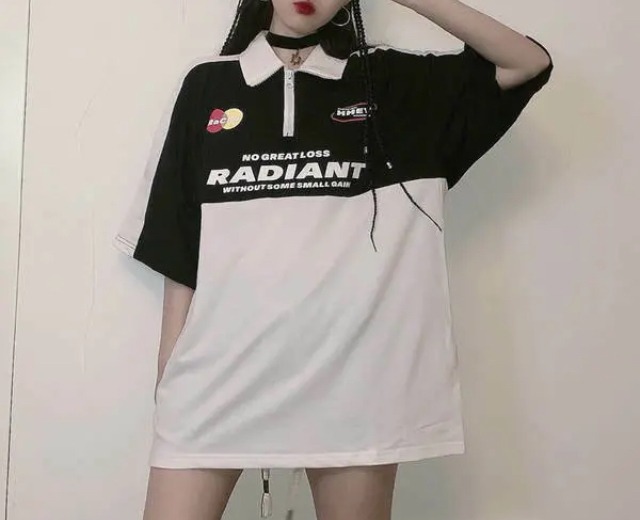 ロンT 夏 ストリート系 クール 襟付 オルチャン