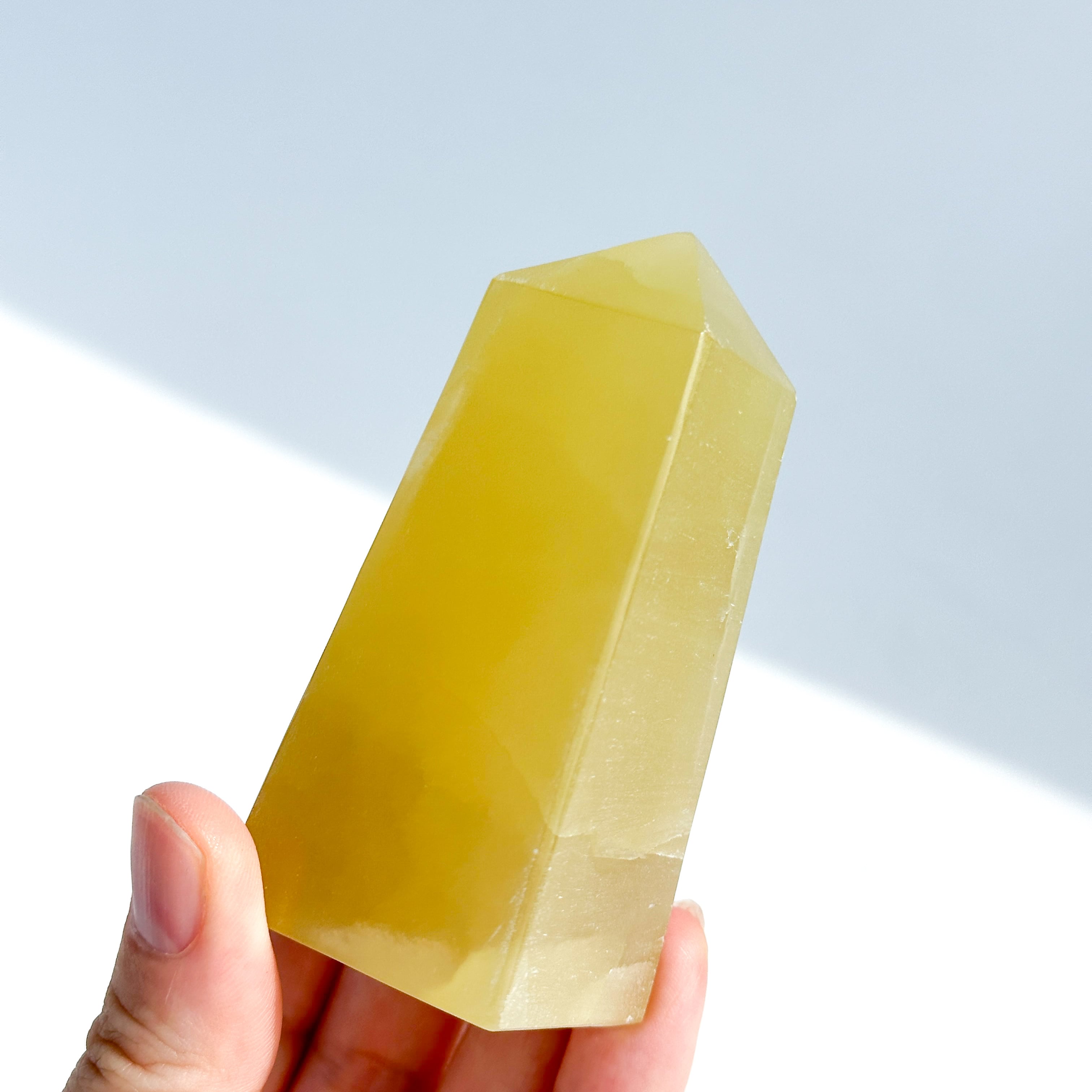イエローカルサイト タワー73◇ Yellow Calcite ◇天然石・鉱物