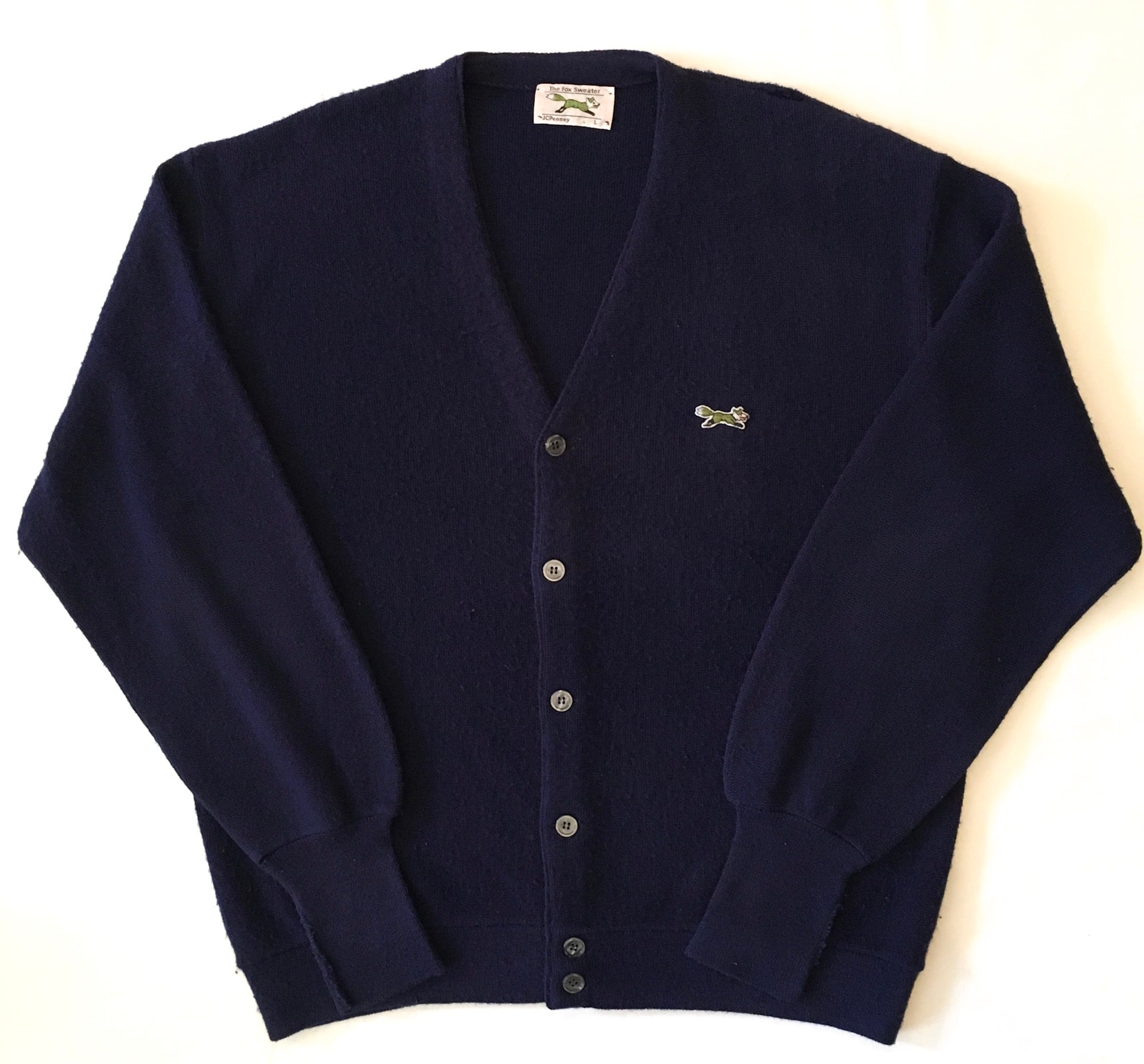 JC Penney THE FOX Sweater Cardigan / Navy / L