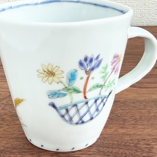 花かご マグカップ(小)　｜うつわ藍水・波佐見焼