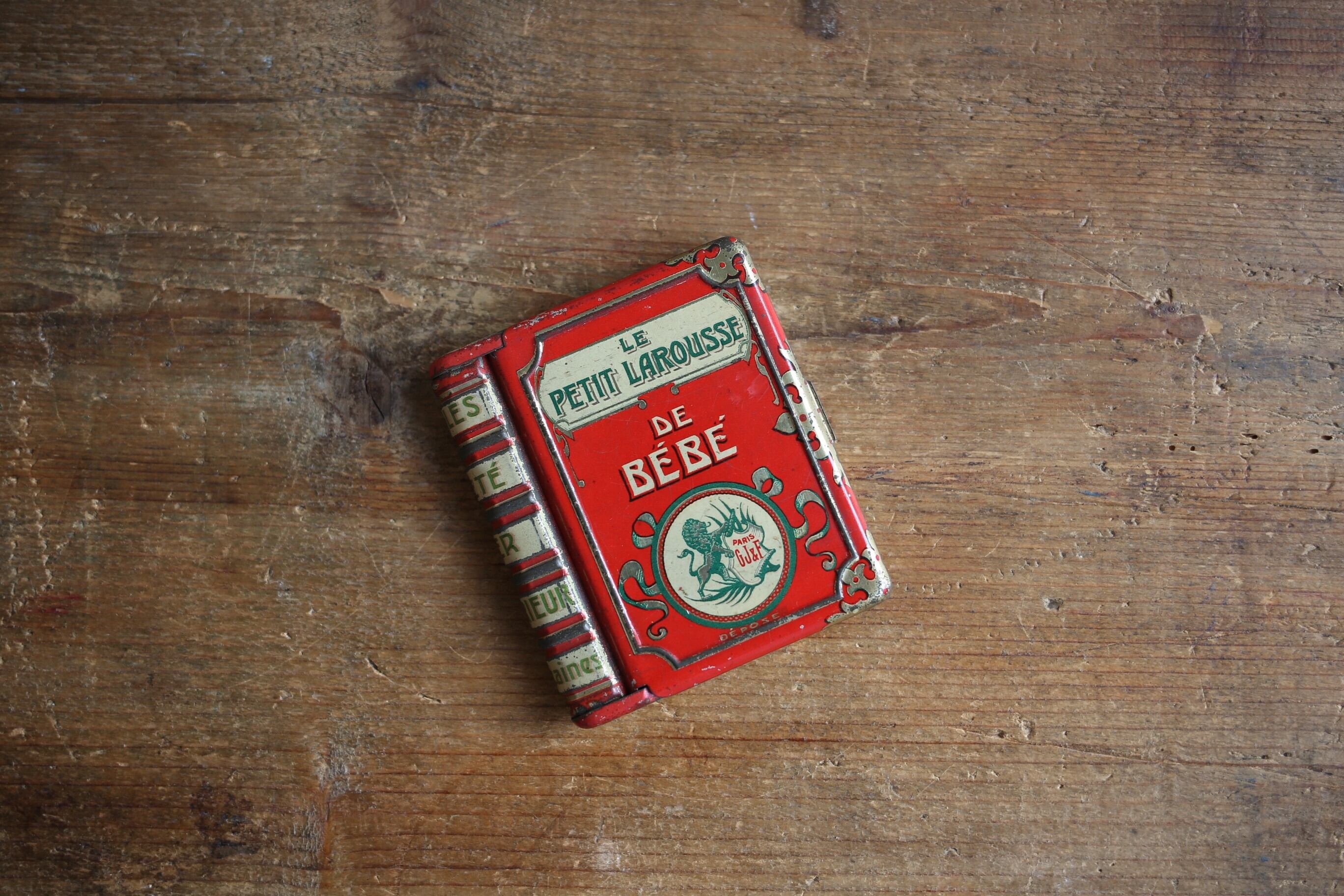 フランス アンティーク ヴィンテージ 本型 TIN缶 「LE PETIT LAROUSSE」 N-02056