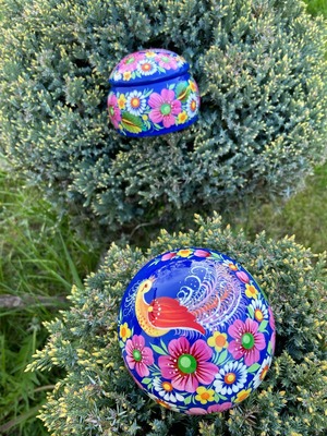 ペトリキウカ塗りのジュエリーボックス（ティモシェンコ作）ウクライナ製