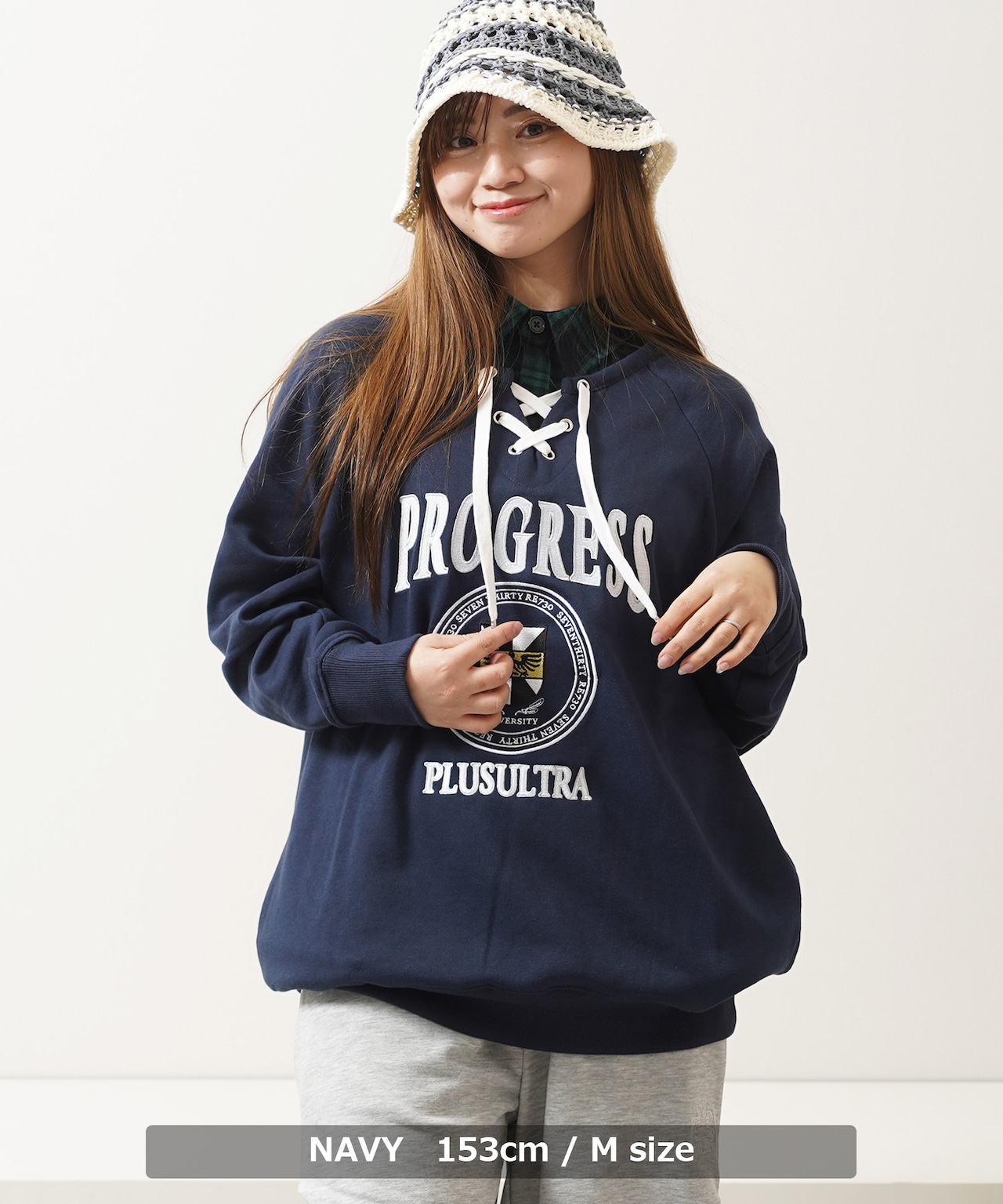 ◆フェイクレイヤード カレッジ スウェット◆ng-61225