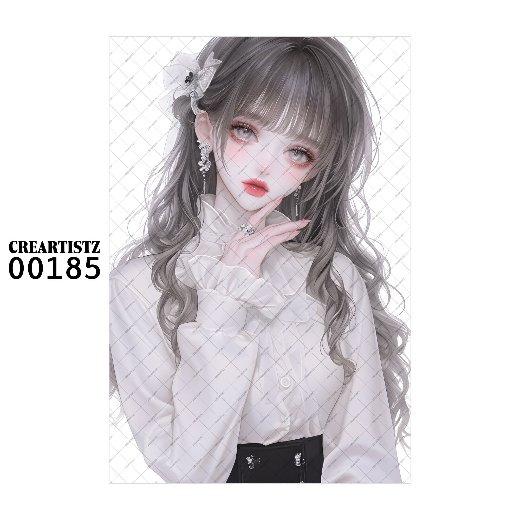 00185 ガール キュート オリジナル ペーパー/ステッカー 4枚セット CREARTISTZ