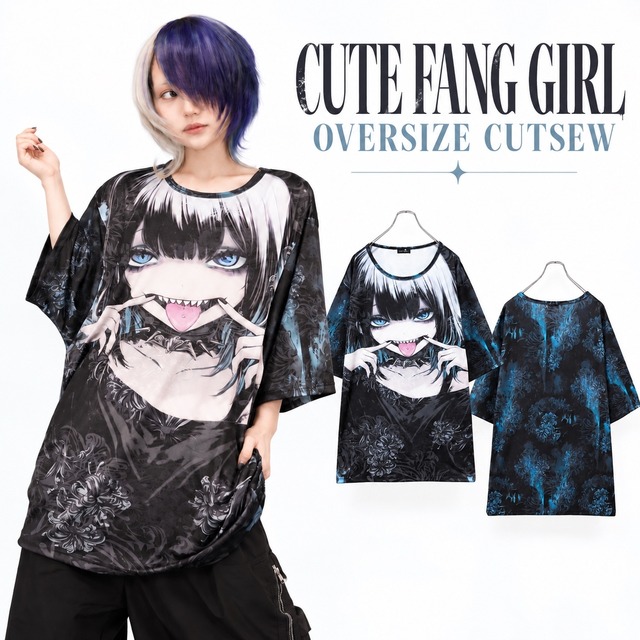 CUTE FANG GIRL OVERSIZE CUTSEW