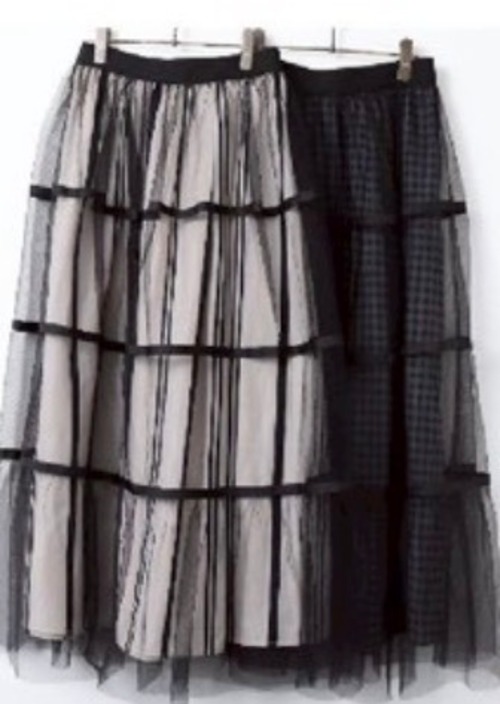 【HUNCH】チュール　プリントフレアスカート　WQN5274