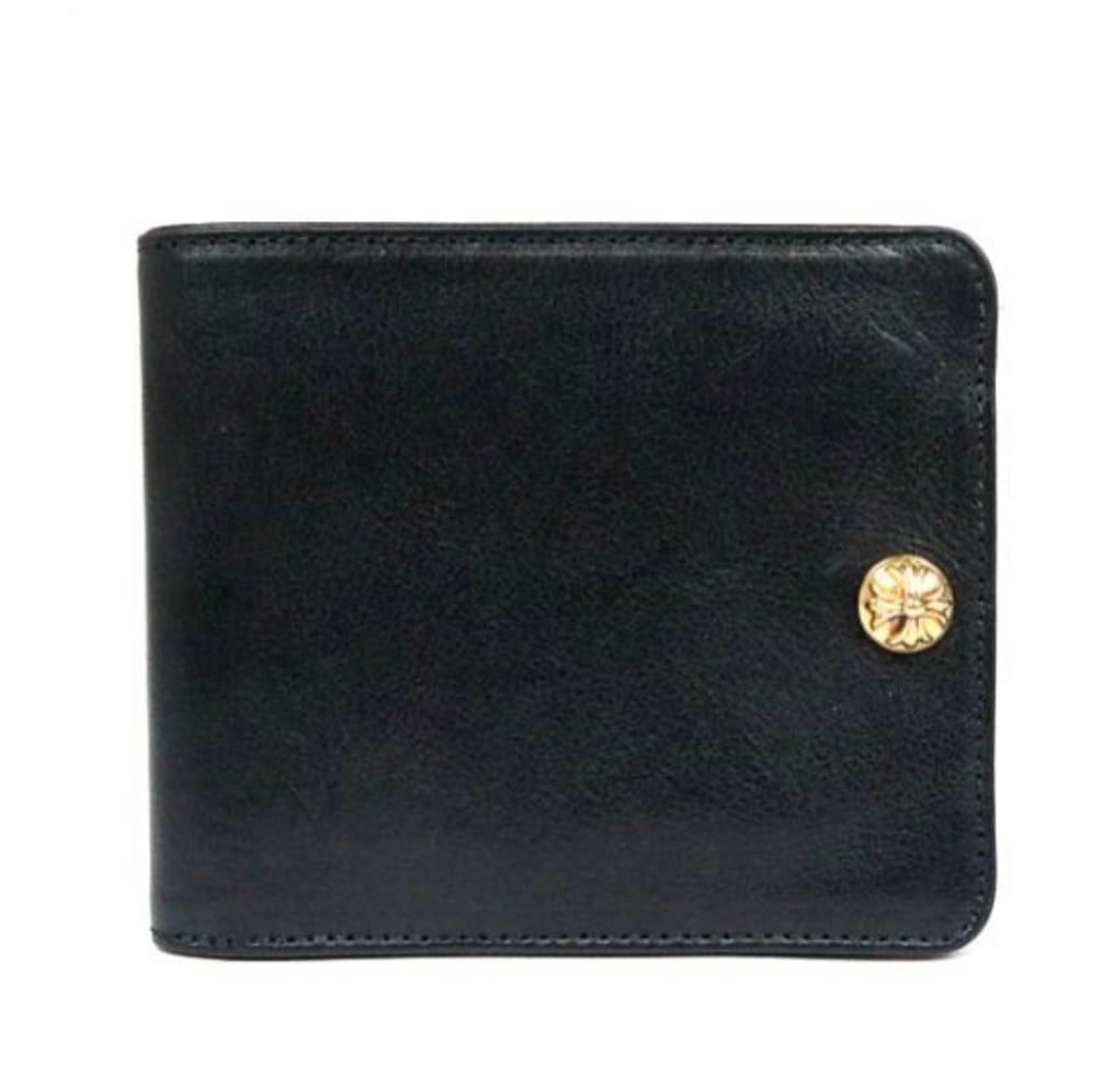 CHROME HEARTS クロムハーツ 22K ミニウェーブウォレット クロスボタン 三つ折財布