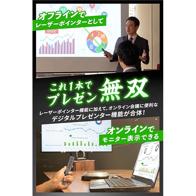 二刀流】 テクノロジック 「 レーザーポインター ハイパー ミドリ