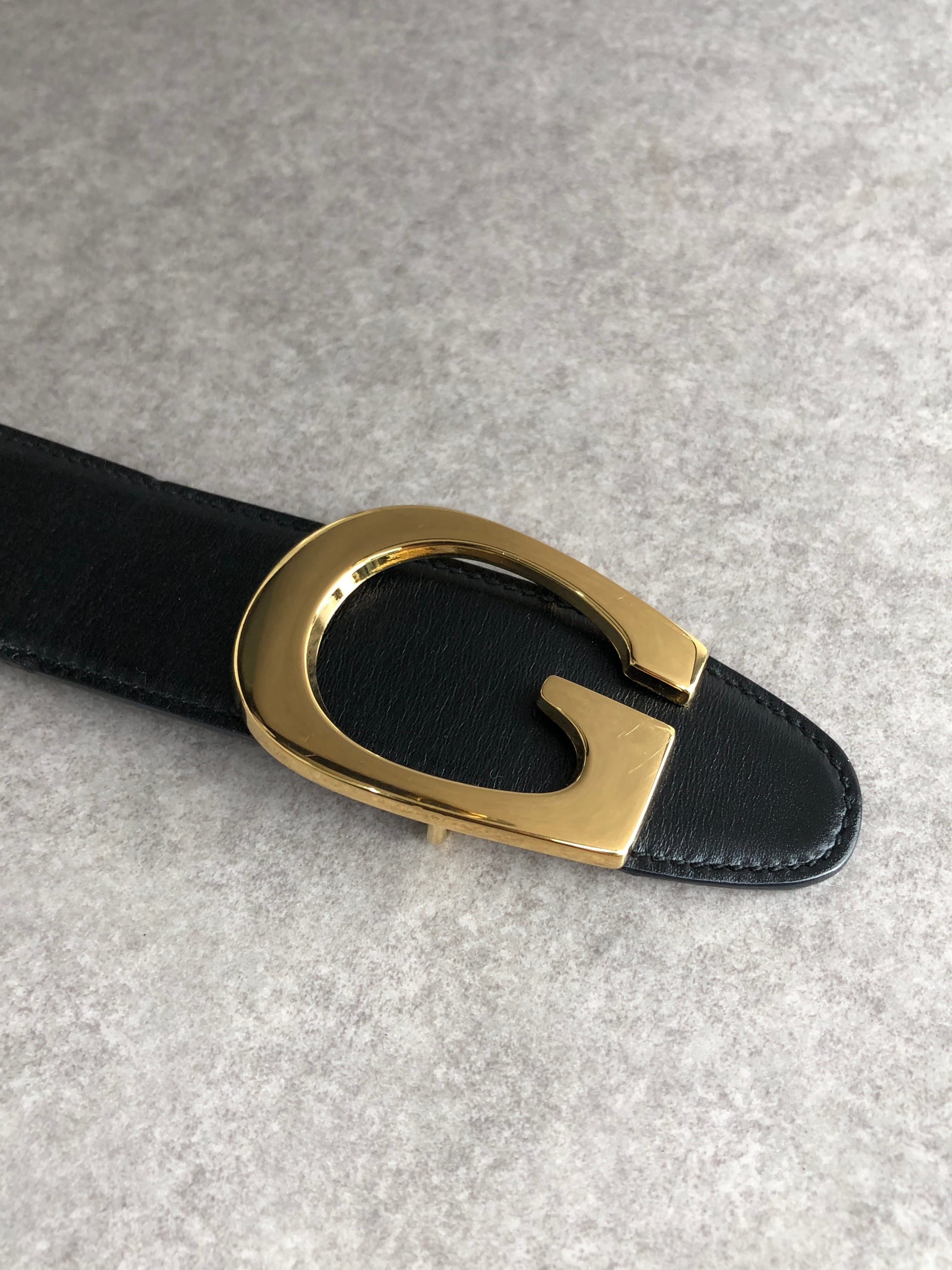 GUCCI ヴィンテージ　ベルト GUCCI グッチ ベルト ブラック Gモチーフ レザー vintage ヴィンテージ