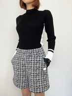 【セットアップ可能】 Tweed pattern quilting short-pants