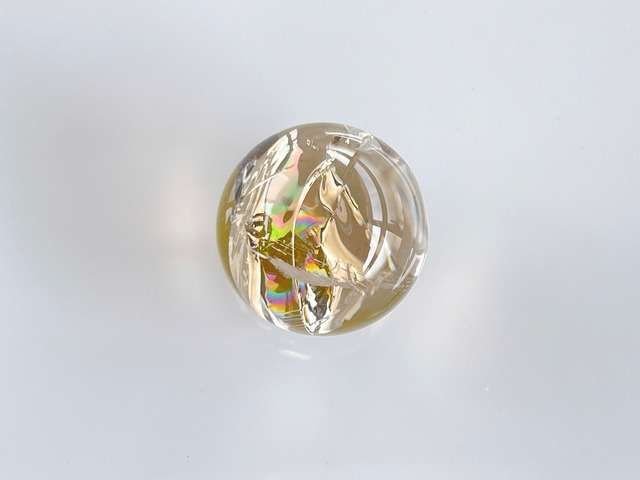 【C】スモーキーアイリスクォーツ・スフィア24mm ✧麻ポーチ付き✧ Smoky Iris Quartz Sphere