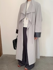 大人ドレープカラー ロングライトコート