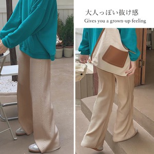 ワイド ニット パンツ レディース 秋冬 きれいめ 大人 かわいい おしゃれ カジュアル ハイウエスト 無地 通勤 大人可愛い 大人女子