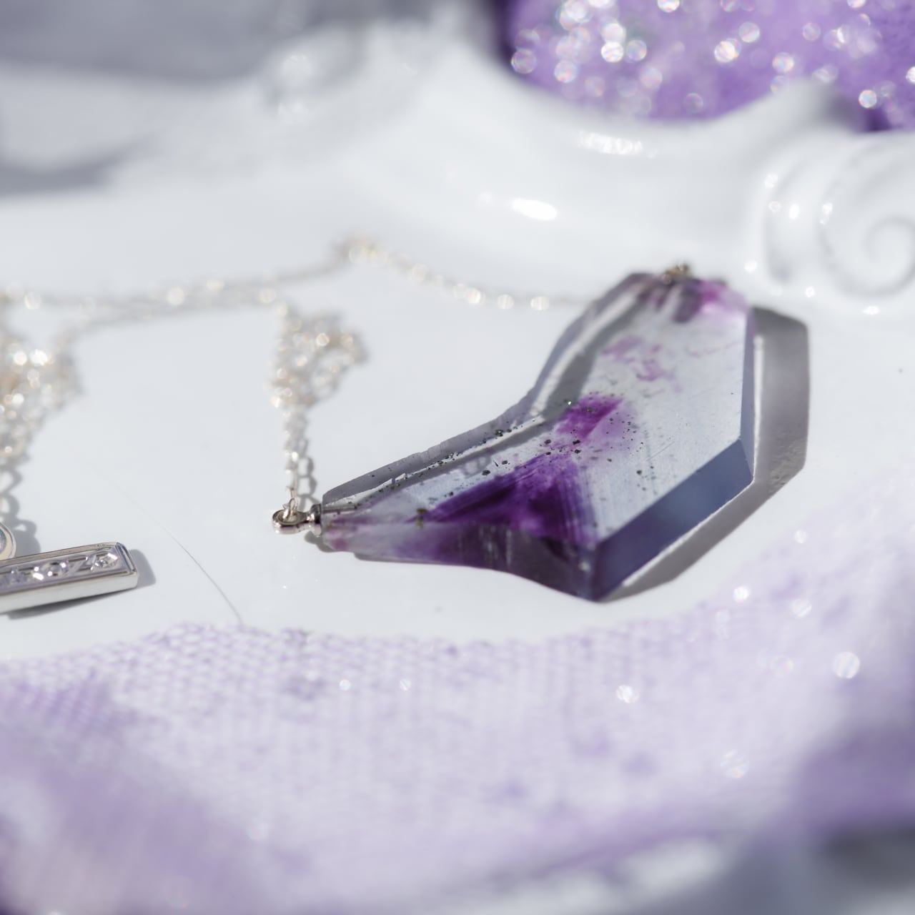 パーツ フローライトネックレス 43cm 034 Twilight Collection】 フローライト 鉱物原石 シルバー925