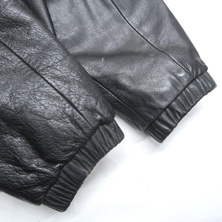 古着 PRESTON & YORK レザージャケット ブルゾン ブラック 表記：S