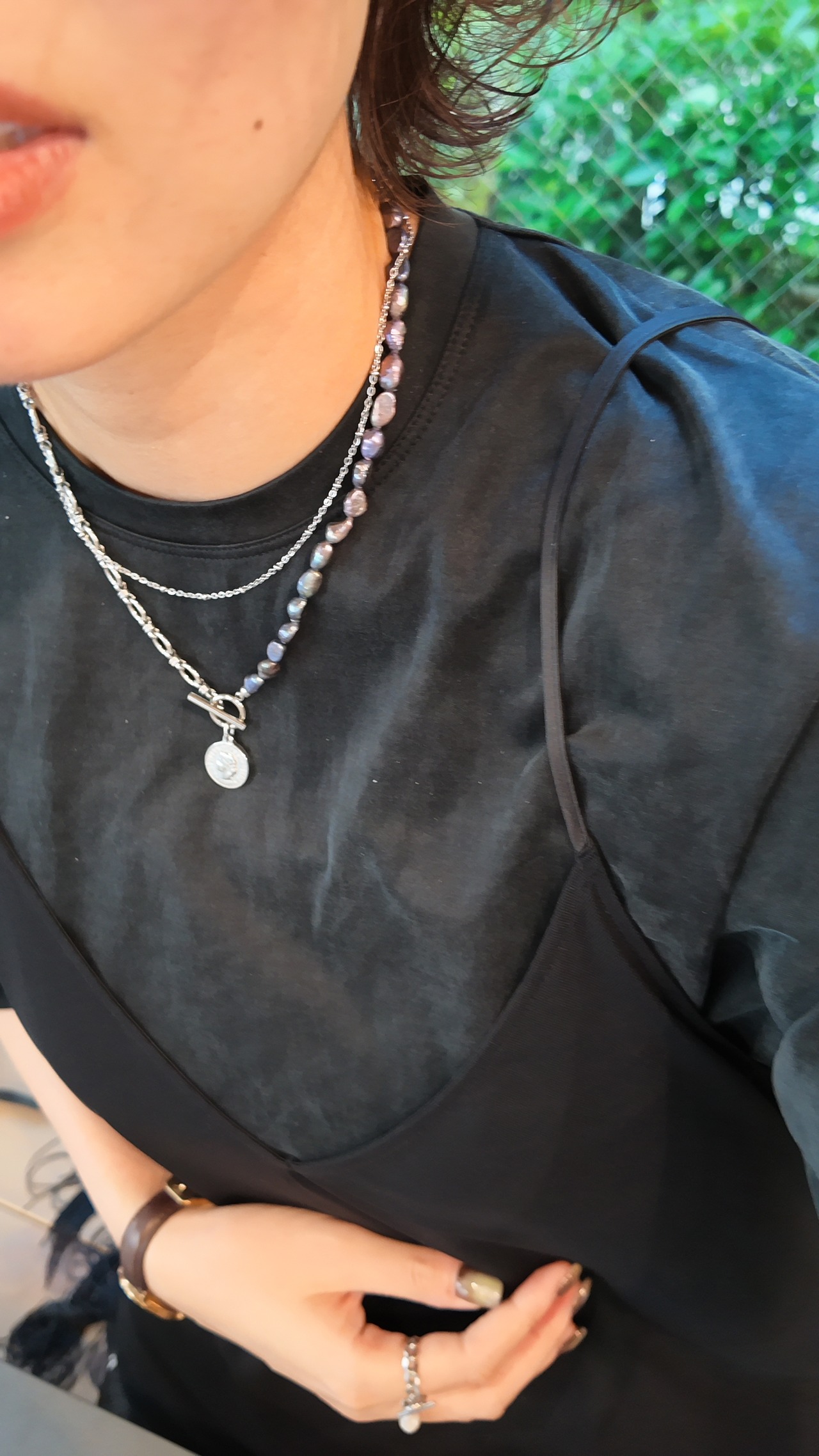 『深海の静寂』coin pearl necklace ※8月限定color