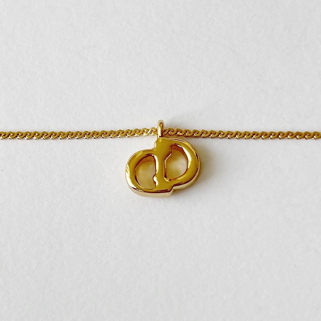 N7170】Christian Dior simple small CD necklace/クリスチャン