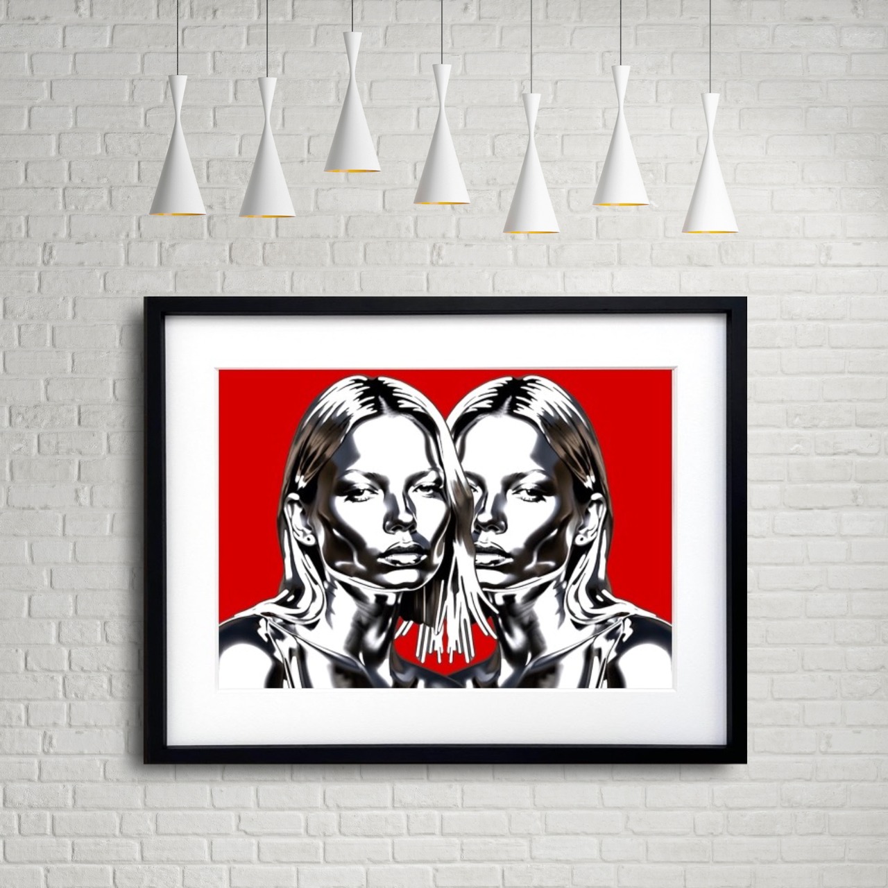 Iron Woman Kate｜メタリック質感の女性像が映えるモダン抽象アートポスター｜空間を引き締めるスタイリッシュな存在感の壁掛けアート｜日本製A2ポスター