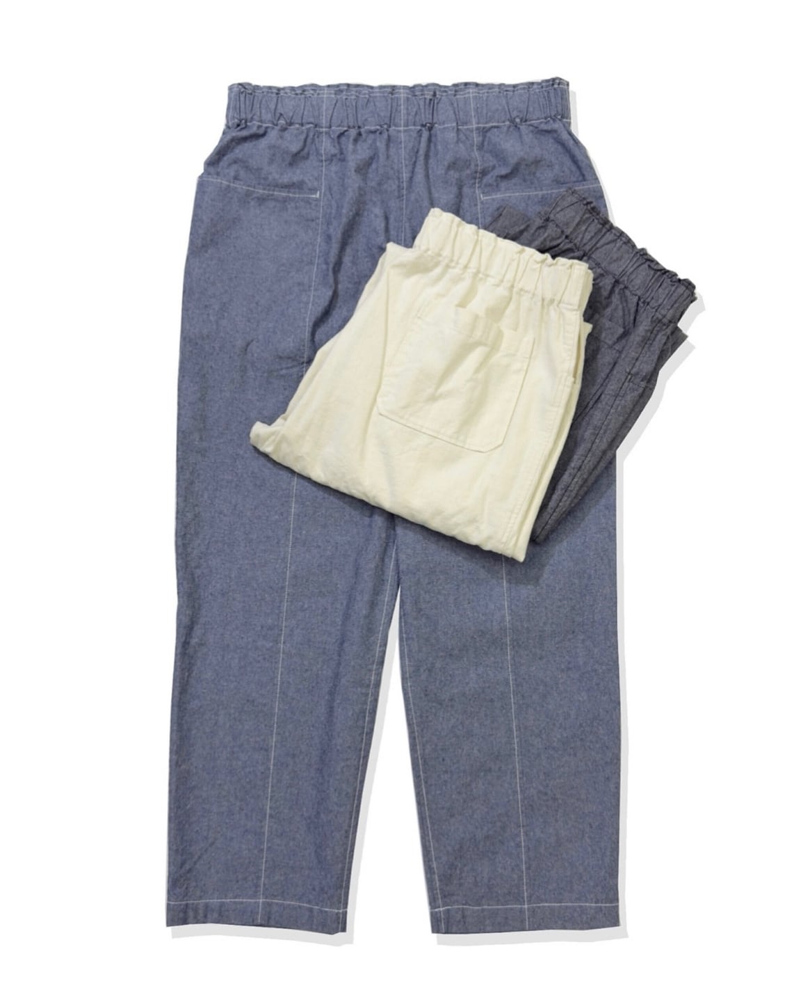 Front Stitch Chambray Easy Pants - 102617400 | 【BIG MIKE / ビッグ
