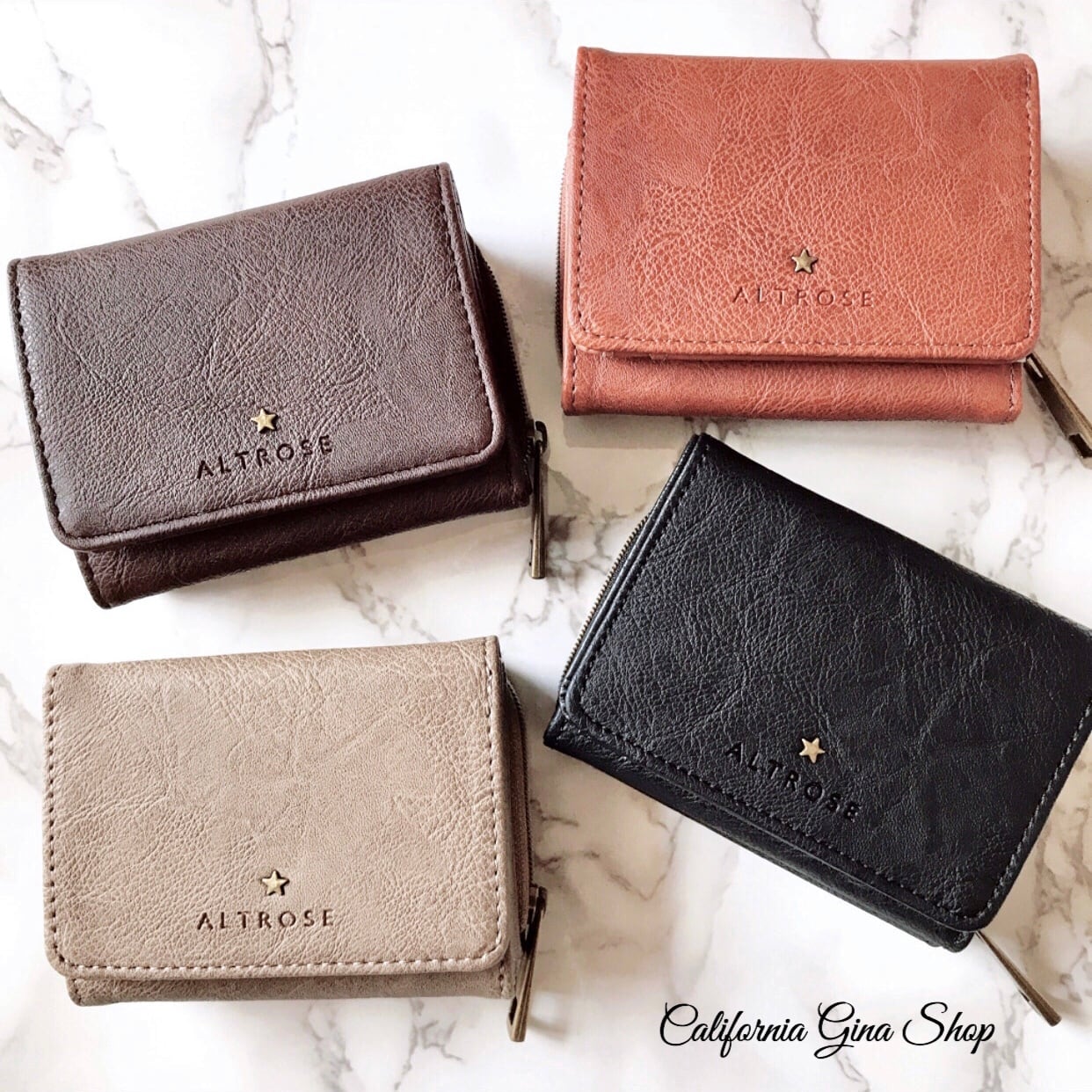 【即納】大特価SALE!!3つ折りミニ財布♡シンプル 大人カジュアル 可愛い お洒落 小さい コンパクト 財布 西海岸