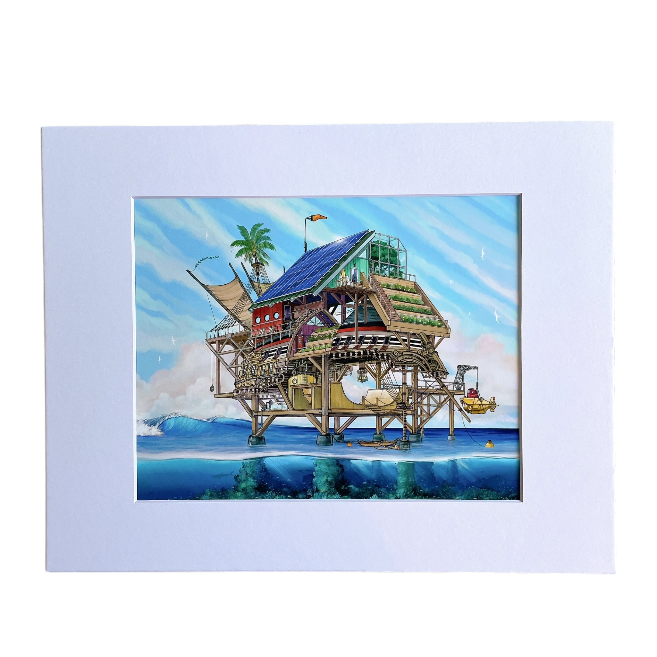 巨大ハワイアンアート 原画 真作 Ana Monaghan アナ・モナハン 額装 巨大ハワイアンアート 原画 真作 Ana Monaghan アナ・モナハン 額装