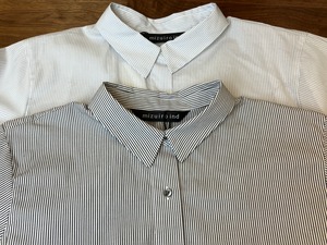 【mizuiro ind】stripe flair short shirt / 4-230030