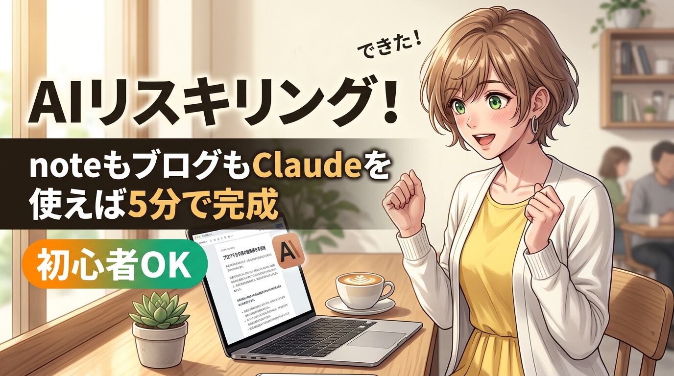 AIリスキリング！Claudeで始めるnote・ブログ爆速執筆術講座