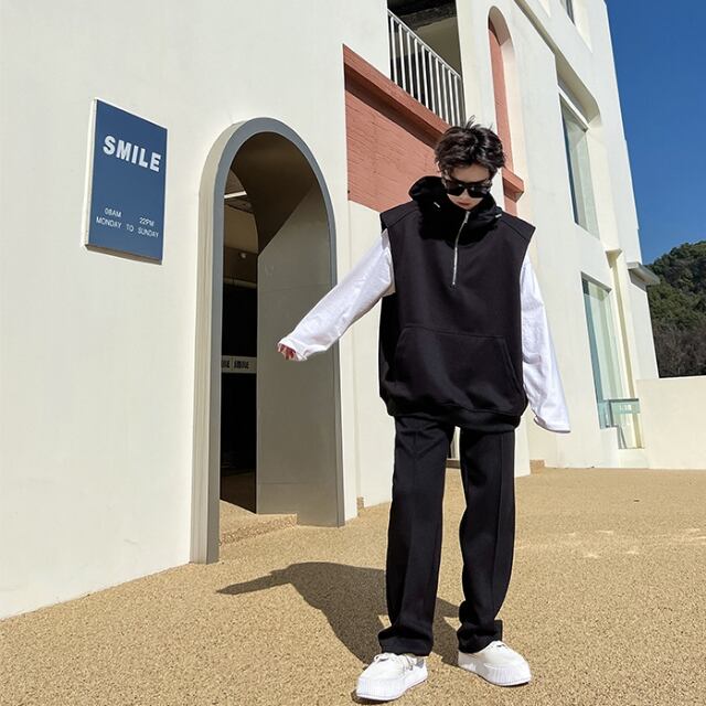 予約販売】メンズ セットアップ 上下 プルオーバー フード 無地