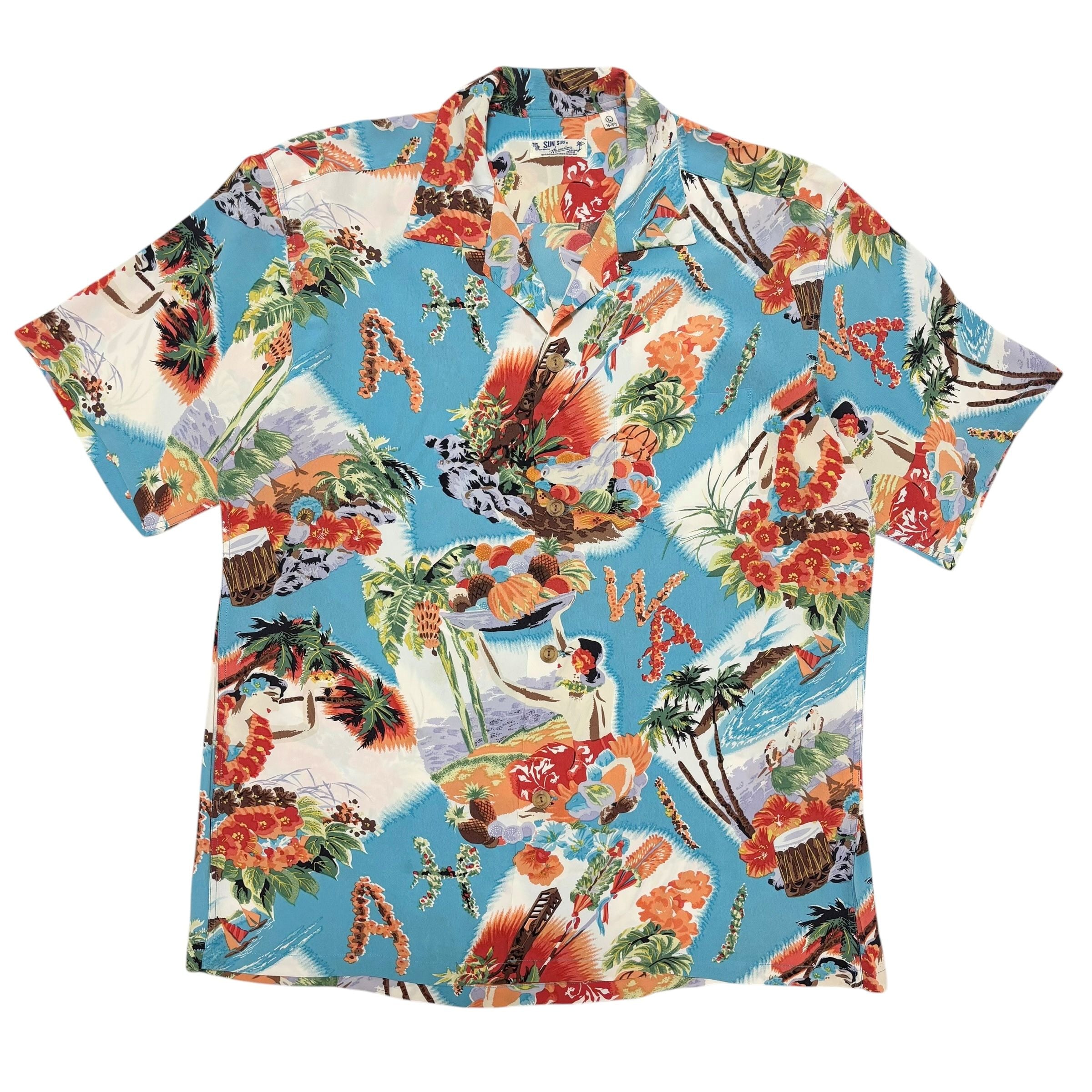 古着 サンサーフ SUN SURF アロハシャツ マッキントッシュメニュー柄