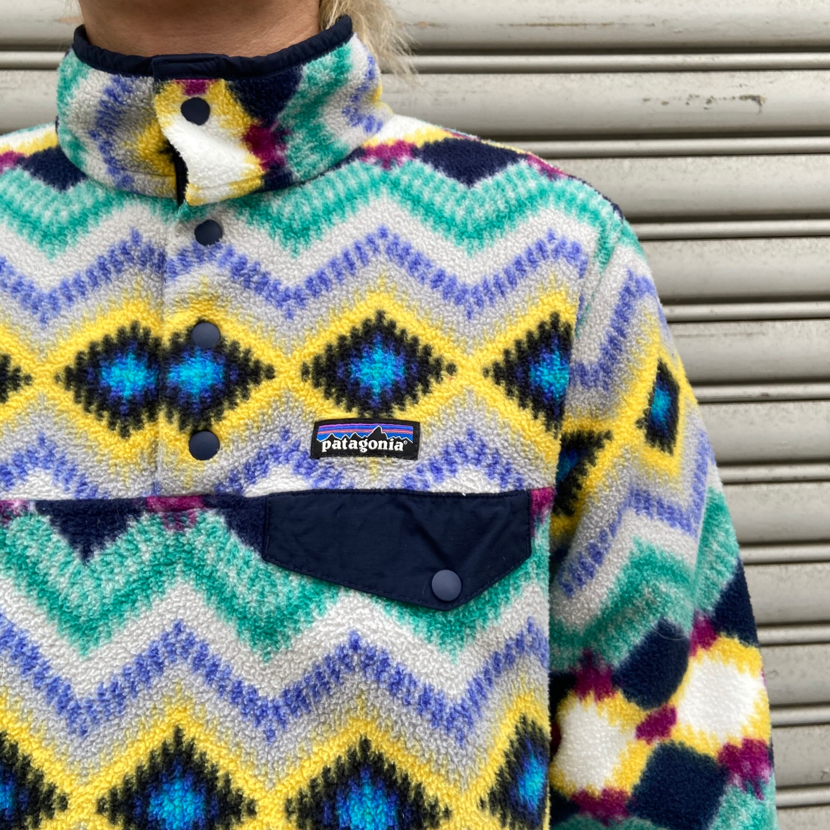 patagonia パタゴニア シンチラスナップT フリース 幾何学模様 柄 M