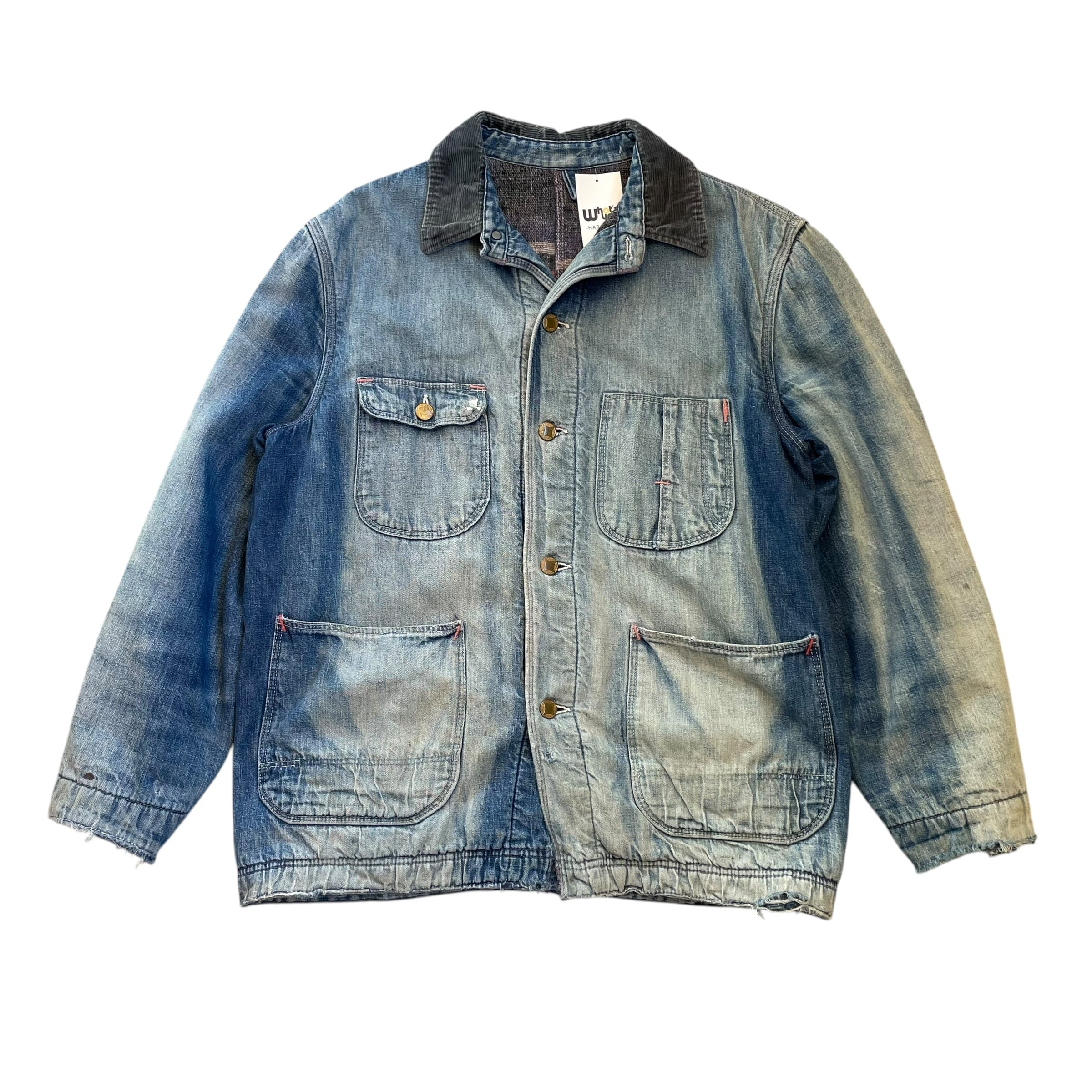 1950s Unknown Denim×Blanket "SUNFADE" Chore Coat