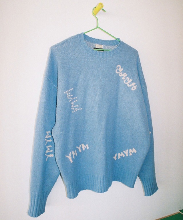 YM-018｜YMYM Graffiti Loose Knit｜Blue