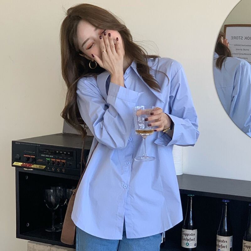 シャツ スプリングルーズトップス ロング 春物 YY-ファッション65867480821