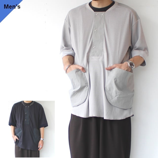 norbit ナイロンポケットワッフルヘンリーネックT Waffle Henry Neck S/S Pocket T