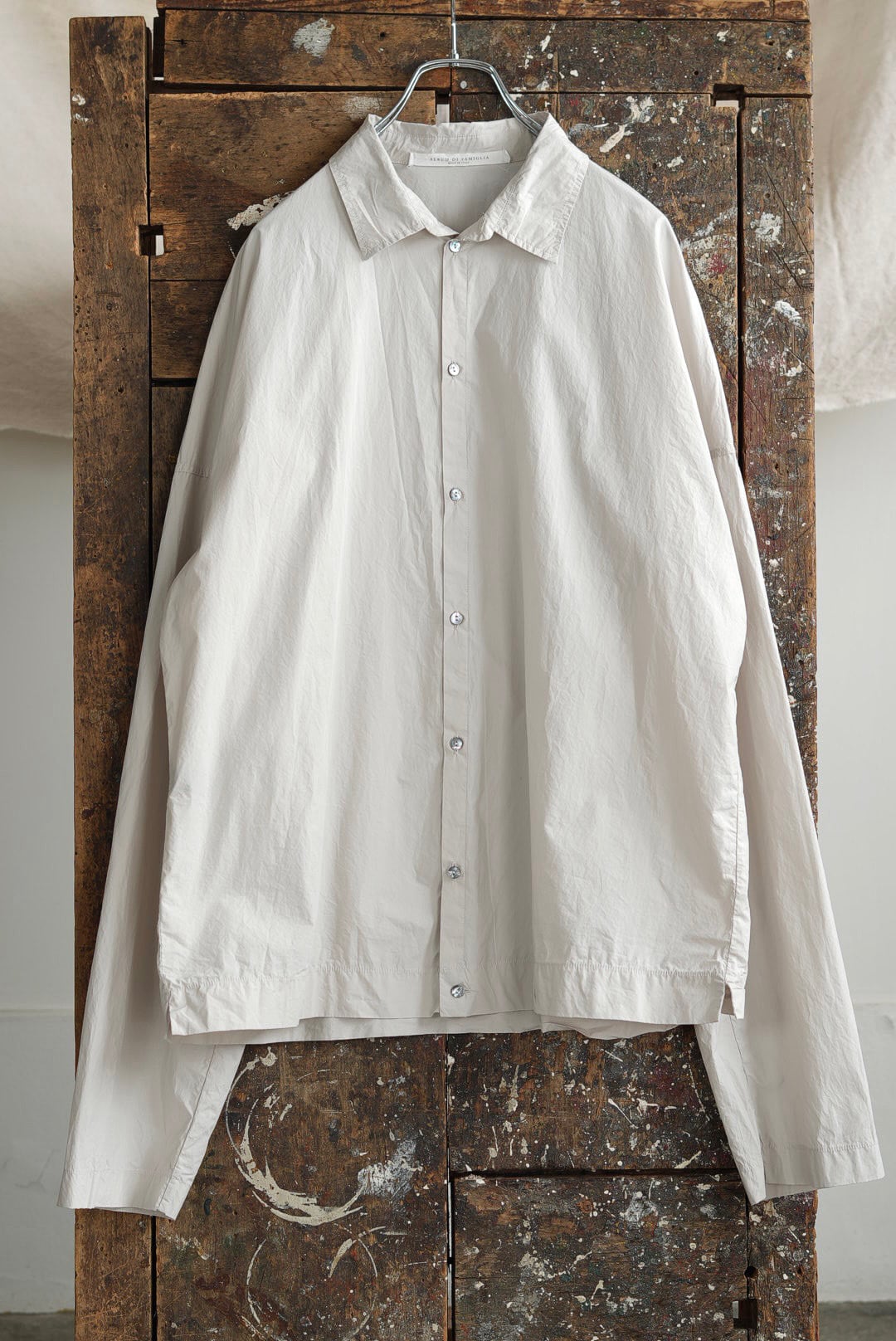 ALBUM DI FAMIGLIA - U1234 UNISEX COLLAR SHIRT TC / PEBBLE