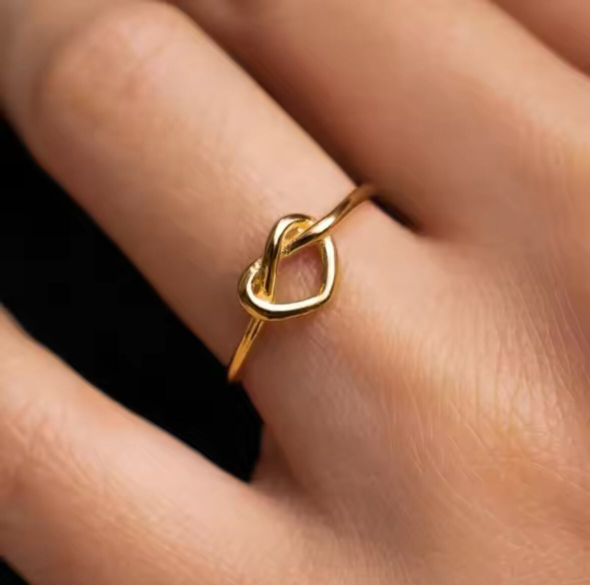 金アレ対応 ハートノットデザインリング(0789)