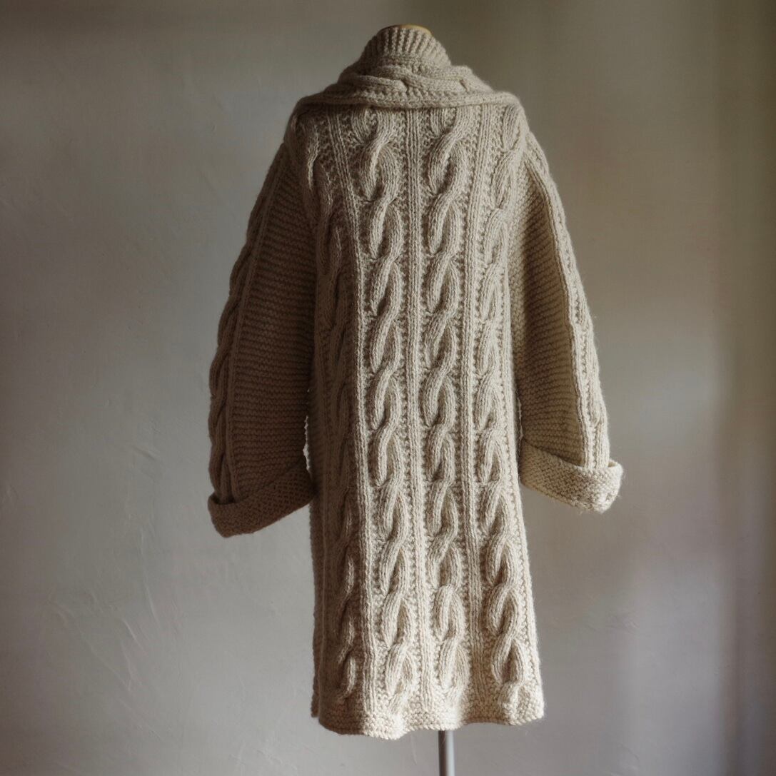 Cable Knitting Coat / ケーブル編み ニット コート | 古着屋 仙台 biscco【古着 & Vintage 通販】  powered by BASE
