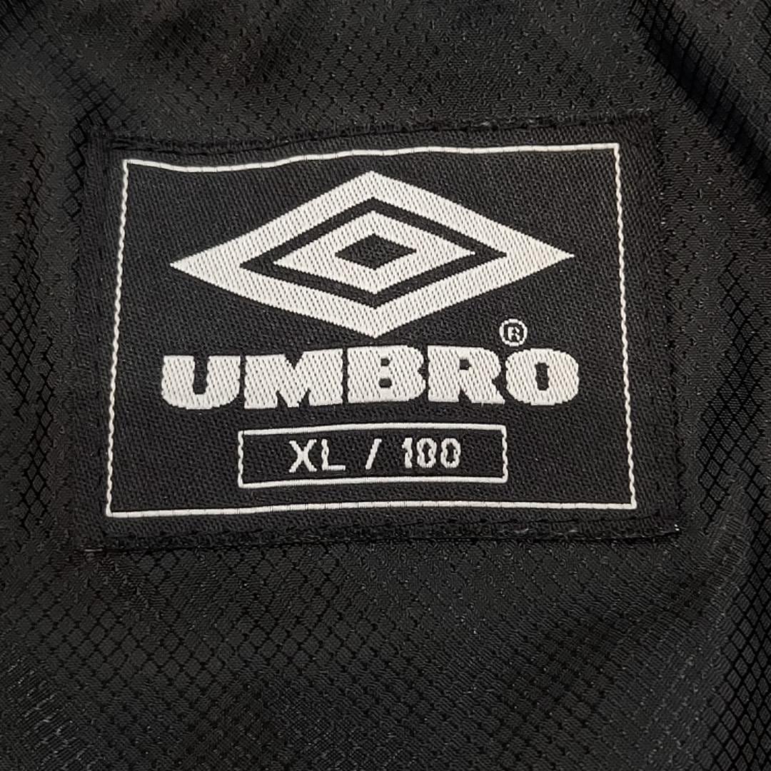 アンブロ ナイロンジャケット フード 刺繍 古着 ロゴ XL 黒 12635 | fuufu