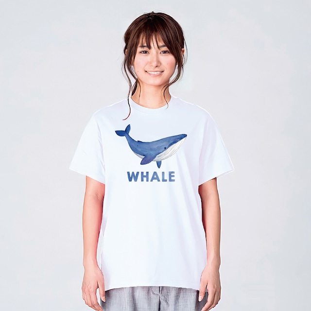 クジラ 水彩 Tシャツ メンズ レディース キッズ 子供服 半袖 大きいサイズ プレゼント ギフト