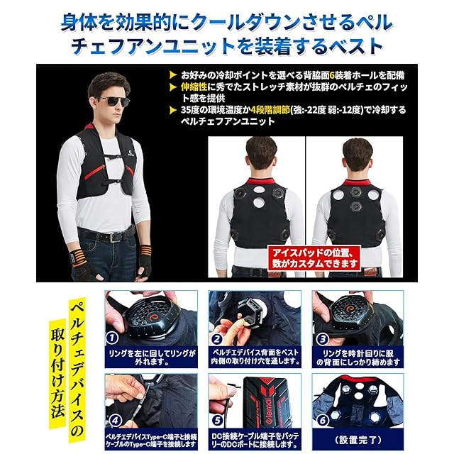 elemai] ペルチェベスト【2025夏新登場＆ペルチェ素子冷却技術】冷却