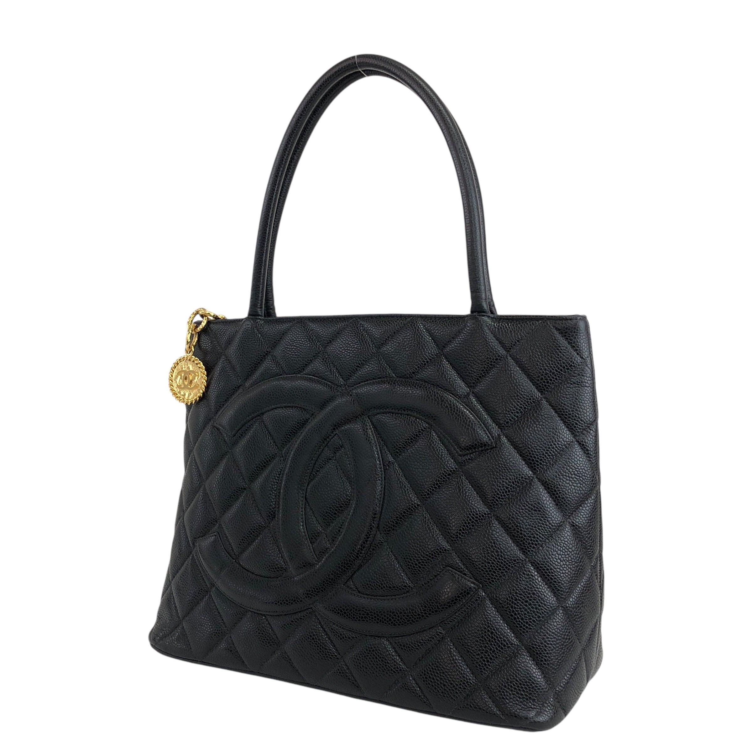 CHANEL シャネル トートバッグ ブラック ココマーク キャビアスキン